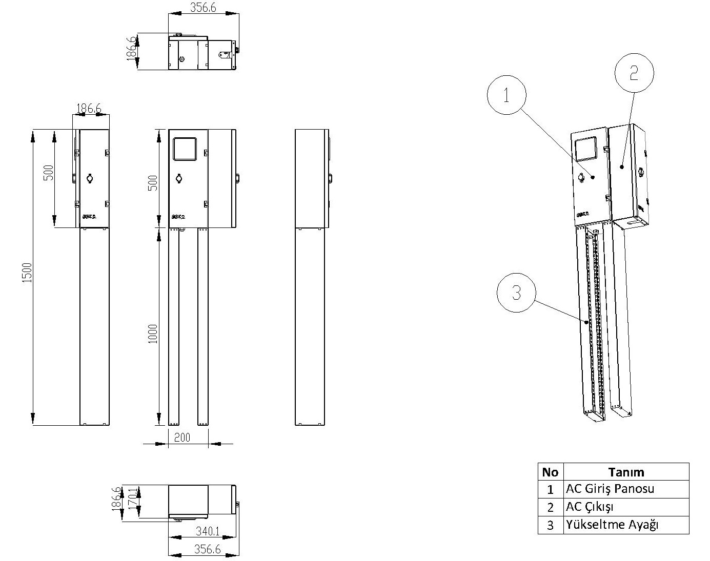BBK Shore Power Pedestal technical view
